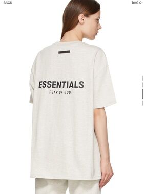 Authentic Fear of God Essentials Men's Oversized Crewneck T-Shirt in Light Gray